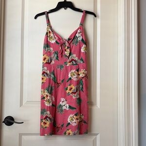 Dillard’s Pink Floral Tie-Front Sundress